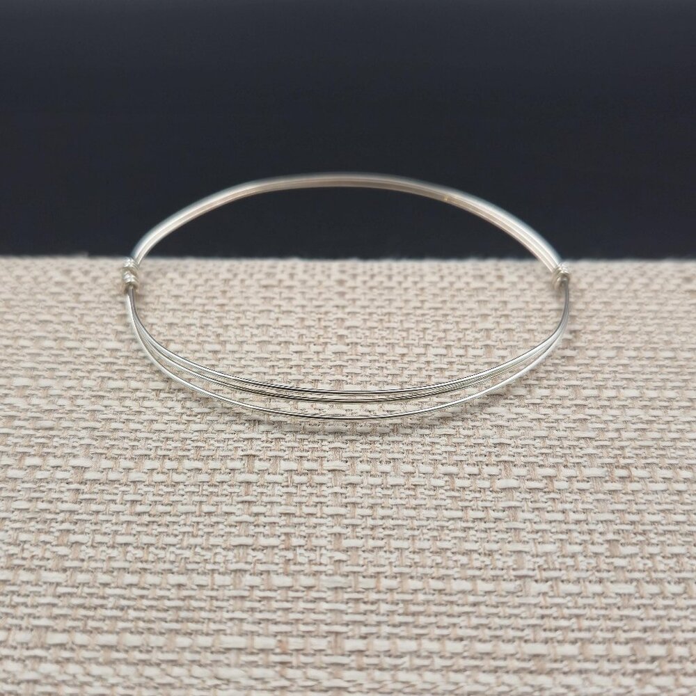 7 Inch Sterling Silver Handmade Wire Bangle Bracelet B942